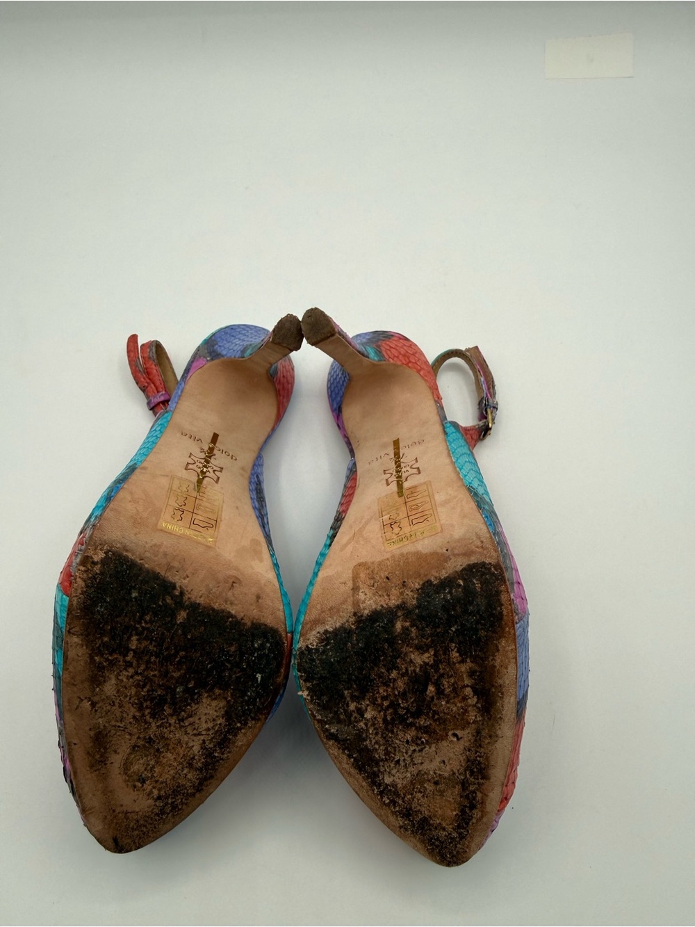 Dolce Vita Multicolor Snakeskin Slingback Heels | Pointed Toe Statement Stiletto - Picture 9 of 17